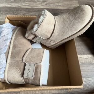 Kids Beige Shearling-Lined Boot